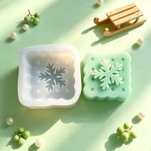 雪花餅乾矽膠模具 DIY 手作蠟燭香氛石膏皂矽膠模具 - 白色 - 查看 5