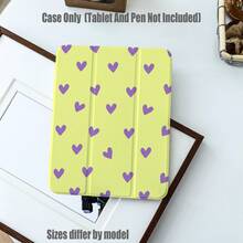 Heart Pattern Tablet Protective Case, Tri-Fold High Transparency Acrylic With Pen Slot Protective Case. Tablet Protective Case Features: Tri-Fold Stand Design, Smart Sleep/Wake, Full Coverage Protection, Skin-Friendly Frame Material, Airbag Anti-Drop Frame, Multi-Angle Stand, Built-In Pen Slot, Precise Cutouts, Lightweight And Portable. Compatible With IPad Mini4/5 (7.9 Inch), Mini6/7 (8.3 Inch) - Multicolor - View 1