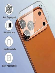 1pc, Camera Lens Protector, 9H High Hardness Material, Anti-Scratch, Anti-Collision, Anti-Fingerprint, Full Coverage Protection, Clear And Undistorted Photography, Compatible With IPhone Ultra/18 Pro Max/18 Pro/18/17e/17 Pro Max/17 Pro/17 Air/17/16 Pro Max/16 Pro/16 Plus/16/15 Pro Max/15/14/13/12 And Other Models. - Clear - View 3
