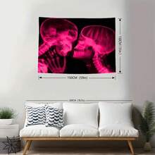 A Machine-Washable Tapestry Featuring A Design Of A Couple Kissing In A Dark Setting. Perfect For Enhancing The Decor Of A Living Room, Bedroom, Or Office, And Suitable For Use In Any Season-Available In Multiple Sizes. - Multicolor - View 2
