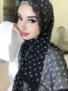1pc Women's Solid Color Knit Shimmer Triangle Headscarf, Autumn/Winter Retro Multifunctional Scarf, Party & Daily Fashion Accessory. - Black - View 2