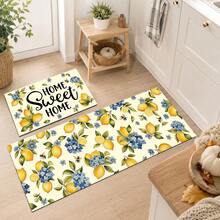 1/2pcs Lemon Pattern, Vintage Diatomaceous Earth Mat, Super Absorbent, Non-Slip, Perfect For Bathroom, Kitchen And Dining Room, Quick Drying, Machine Washable, Perfect Gift For Home Decor And Bathroom Mat. - Multicolor - View 4