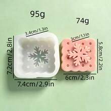 雪花餅乾矽膠模具 DIY 手作蠟燭香氛石膏皂矽膠模具 - 白色 - 查看 6