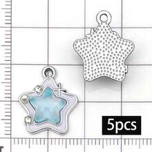 5/20pcs Blue Rhinestone Charms Star Moon Bat Heart Dolphin Shell Butterfly Pendant For DIY Bracelet Necklace Earring Y2K Jewelry Making Findings - Blue - View 15