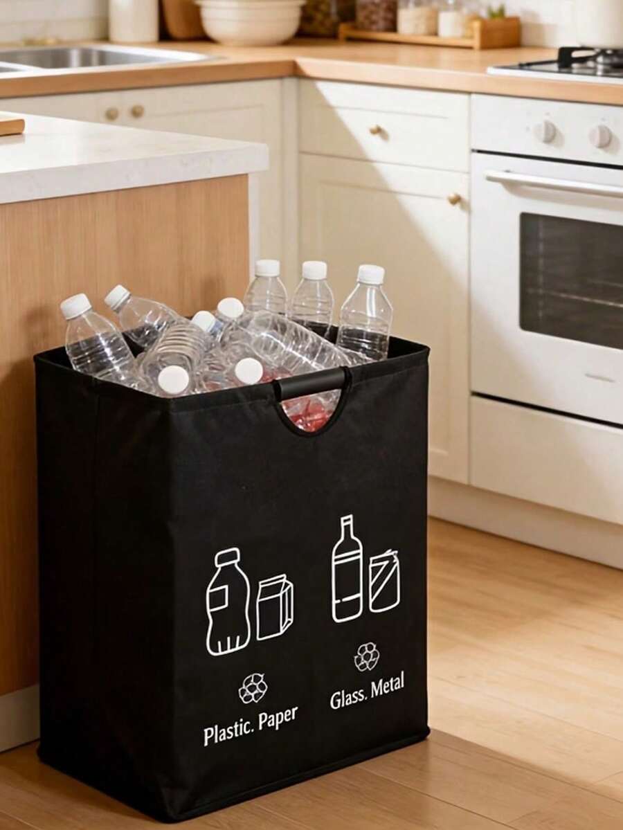 1pc Large Capacity Foldable Storage Basket, Sponge Handle Trash Can, Space-Saving Storage, Camping Trash Can, Foldable, Clothing And Toy Recycling Bin, Suitable For Home Decor And Storing Toys, Keys, Sundries, Handmade Crafts - A - View 1