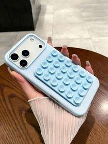 1pc Cute & Practical Summer Dopamine Color Suction Cup Phone Stand, Cute Liquid Silicone Phone Case, Compatible With IPhone 18 Pro Max 17 Air 16 15 14 13 12 11 Pro Max Plus, Soft Back Cover - Light Blue - View 2