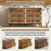 Sideboard Made Of Wood With Storage Adjustable Mid-Century Retro Natural For Dining Room And Living Room - Natural - View 10