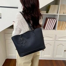 PU Tote Bag With Floral Decoration, Shoulder Handbag For Women, Large Capacity Tote Bag, Wear-Resistant And Scratch-Resistant Multi-Purpose Mommy Bag, Shopping, Multi-Use, Holiday Gift - Multicolor - View 10