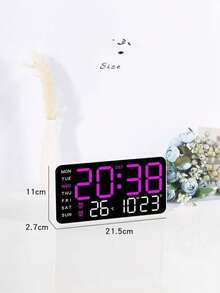 1-Piece Multifunctional Smart Lamp, Digital Alarm Clock With Decorative Light, Adjustable Brightness, Date Display, And USB Power - Sleek Rectangular Design - 1PC - View 5