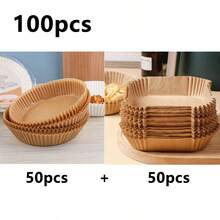 100/50/1pc Air Fryer Paper Oven Liner, Heat-Resistant Square Silicone Baking Paper, For Home Use - Multicolor - View 14