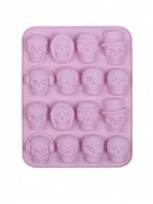 1pc Halloween Style Skull Silicone Mold, DIY Baking Chocolate Candy Ice Pudding Mold, Used For Scary Halloween Party Cake Decoration, Dessert Making Tool - Multicolor - View 16