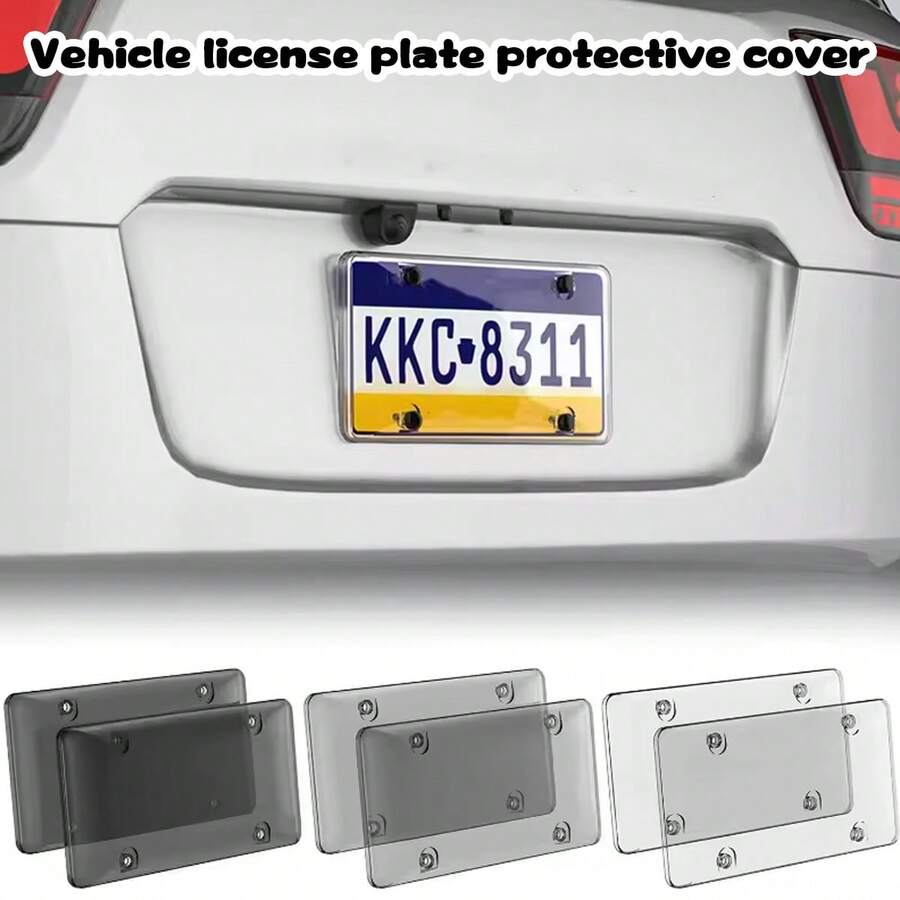 Colored License Plate Protective Cover, 1pc License Plate Cover, Suitable For Cars, Trucks, And SUVs, Universal 12x6 Inch US Standard Plate Size - A - View 1