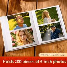 1pc Premium Photo Album, 6 Inch, 200 Pockets, Extra Large Capacity Family Wedding Album Holds 200 Photos, Multiple Sizes Available, Valentine's Day Gift - 1PC - View 2