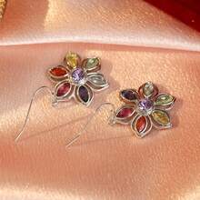 Bohemian Vintage Floral Dangle Earrings, Pendant Jewelry, Versatile Accessory For Festivals, Vacations And Travel - Silver - View 7