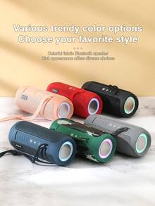 Speaker Bluetooth Portabel T&G227 Berbahan Kain, Subwoofer Nirkabel Tahan Air dengan Lampu Ambient RGB Berwarna-warni, Mendukung Kartu TF dan Pemutaran USB, Speaker Portabel Genggam untuk Bersepeda di Luar Ruangan, Berkemah, Pesta, Speaker Mini Komputer Desktop - View 7