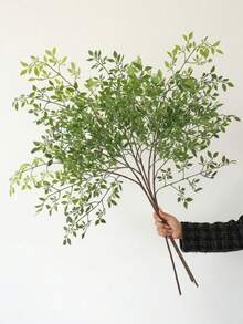1pc/2pcs/3pcs Artificial Bamboo Branches, Autumn Home Decor, PVC Material, Long Stem Faux Greenery Stems, Suitable For Halloween Decoration, Wedding Party, Room Accent, Suitable For Homeowners, Autumn Halloween - Green - View 5