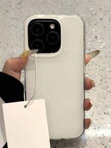 Cute Jelly Glossy Phone Case, Compatible With IPhone 17 Air 16 15 14 13 12 Pro Max 11, Solid Color Shock-Proof Soft Shell - White - View 3