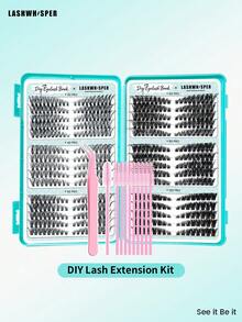 Dense30D-100DIndividual Cluster False Eyelashes Kit, Includes Lash Tweezers And Eyelash Brush, D‑Curl Soft Lashes For Dramatic Eye Makeup - D - View 14