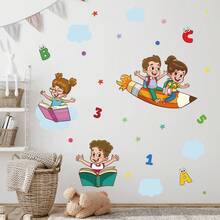 1pc Cartoon Pencil Wall Sticker For Kindergarten School Children Reading - D - View 4