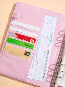 1Set A5 6-Ring Binder Photo Album, Budget & Cash Envelope Card Sleeves, Polka Dot & Macaron PU Leather Cover Loose-Leaf Collection Photo Album With 25Pcs 4-Grid Photo Card Pages, For Home, Office & Travel Use, Ideal For Organizing Family Photos - Multicolor - View 10