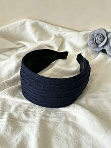 1pc Vintage Knitted Wide Headband, Elegant & Minimalist, Suitable For Commuting, Makeup, Daily Wear And Vacation - Multicolor - View 9