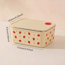 700ML 304 Stainless Steel Material Fashionable Healthy Cute Cream Strawberry Bento Box/Lunch Box Suitable For School/Work/Camping/Hiking - Creamy Strawberry - View 8
