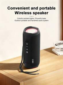Speaker Bluetooth Portabel T&G227 Berbahan Kain, Subwoofer Nirkabel Tahan Air dengan Lampu Ambient RGB Berwarna-warni, Mendukung Kartu TF dan Pemutaran USB, Speaker Portabel Genggam untuk Bersepeda di Luar Ruangan, Berkemah, Pesta, Speaker Mini Komputer Desktop - View 4