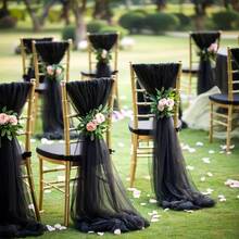 1pc Black Wedding Tulle Fabric, 100% Polyester Mesh, Suitable For Party Decoration, Ballet Skirt, Table Skirt, Handmade Crafts, DIY Ribbon - Black Decorative Tulle - View 4