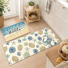 1/2pcs Ocean Shell Pattern, Vintage Diatomaceous Earth Mat, Super Absorbent, Non-Slip, Perfect For Bathroom, Kitchen And Dining Room, Quick Dry, Machine Washable, Perfect Gift For Home Decor And Bathroom Mat - Multicolor - View 4