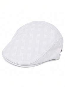 Men's Geometric Jacquard Beret, Adjustable Back Strap Newsboy Cap, Casual Flat Top Ivy Cap, Suitable For Daily Outdoor Wear - Diamond Checkered 7-color Newsboy Cap - View 11