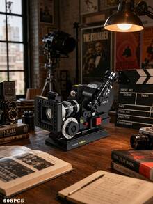 627pcs Vintage SLR Camera Building Blocks, Retro Film Camera Model Bricks, Simulated Vintage Photography Equipment Assembly Kit, Classic Camera Replica Decor, Desktop Display Decorative Model, Collectible Toy For Photography Enthusiasts - Multiple Colors - View 12
