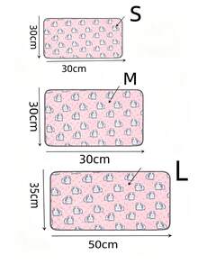 1/3pcs Guinea Pig Cage Mat, Cute Guinea Pig Print Reusable Washable Pet Pee Pad, Super Absorbent Waterproof Non-Slip Small Animal Cage Liner, Suitable For Guinea Pigs, Hamsters, Rabbits, Rabbit Cage Accessories - Pink - View 4