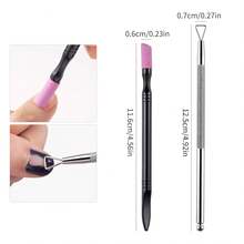 Double-Ended Quartz Nail Cuticle Pusher, Manicure Dead Skin Removal Tool - Black - View 7