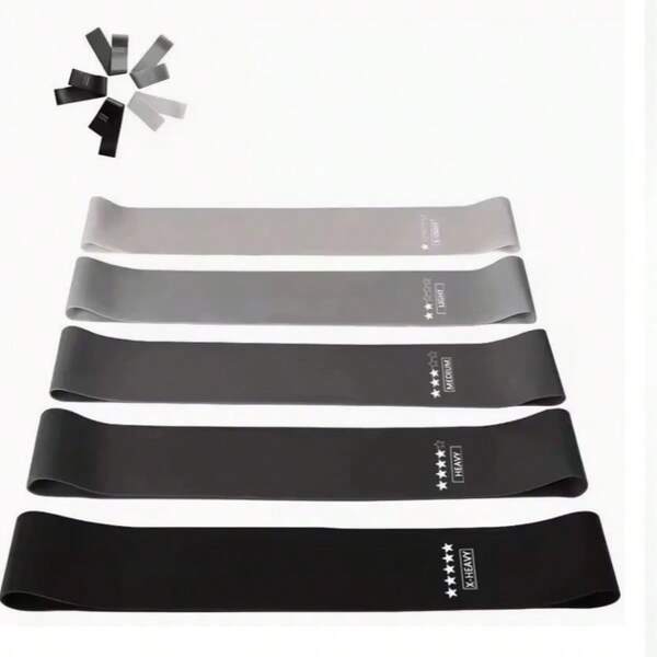 Black And Gray Resistance Bands Elastic Bands Fitness Resistance Loops Resistance Bands Strength Training Pull-Up Bands