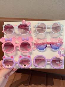 3/6pcs New Cute Bow-Knot Shaped Bear Ear Star Pattern Fashion Glasses For Boys Girls Infants - Multicolor - View 8