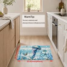 1/2pcs Ocean Shell Pattern, Vintage Diatomaceous Earth Mat, Super Absorbent, Non-Slip, Perfect For Bathroom, Kitchen And Dining Room, Quick Dry, Machine Washable, Perfect Gift For Home Decor And Bathroom Mat - Multicolor - View 15