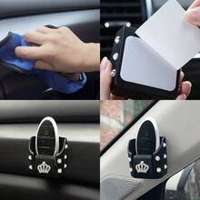 2pcs Women Car Accessories Shiny Crown Pattern - Car Key Storage Box, Car Card Holder, Car Dashboard Center Console Organizer, Car Interior Decoration - Shiny Pattern - View 6