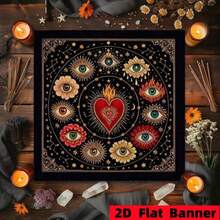 1pc Himmels Tarot Altar Cloth, Suitable For Tarot Divination, Moon Phase , Meditation Room, Witch Ritual Tablecloth, Elegant Mandala Altar Cloth With Mysterious Pattern, Multiple Sizes Available - View 5