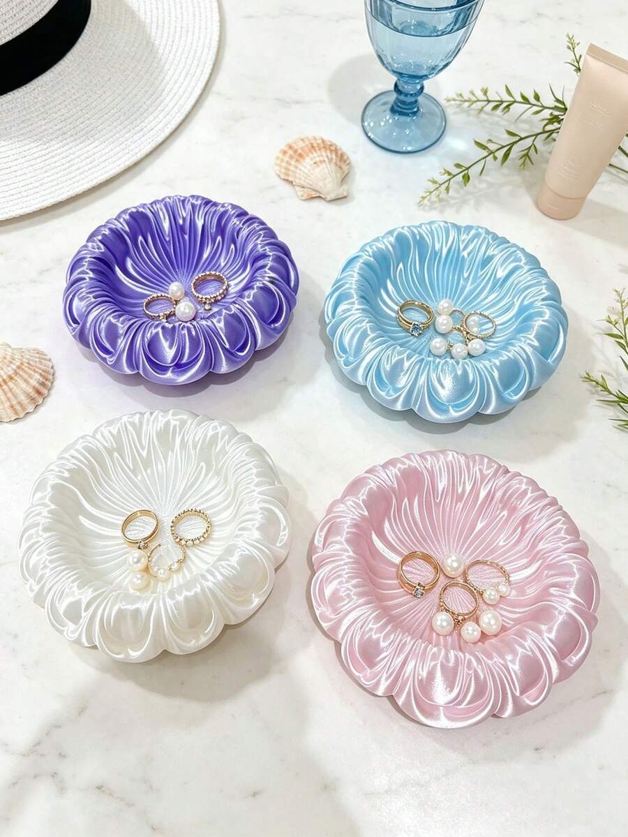 10PCS Luxury Floral Storage Trays, Plastic Jewelry Box, Decorative Tray For Bedroom Vanity Decor - Multicolor - View 1