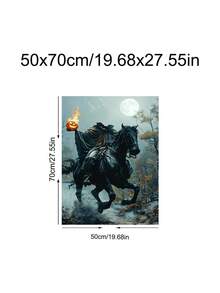 1pc Dark Academia Sleepy Hollow Headless Horseman Poster, Vintage Pumpkin Print, Gothic Halloween Decor, Bedroom Decor, Living Room Decor, Dorm Decor, Wall Art, Wall Decor, Home Decor, Room Decor, Canvas Wall Art, Poster, Framed Wall Art, Optional Frame - Horseman - View 35