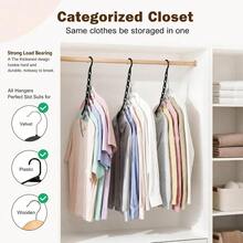 Black Wardrobe Organiser Set Containing 10 Plastic Hangers, Space‑Efficient Design With Non‑Slip Feature, Suitable For Hanging Heavy‑Weight Clothing - View 8