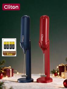 CLITON 手持電池式牛奶發泡器，電動咖啡牛奶發泡器，適用於咖啡角與露營，3種規格：單一發泡器、附塑膠底座、附金屬底座，6色，節日與喬遷禮物 - 彩色 - 查看 38