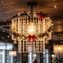 10pcs White Shiny Bead Garland Christmas Decoration, 10m Total Length, Create Atmosphere, Multi-Functional Hanging, Suitable For Windowsill, Porch, Living Room And Other Home Decor - White - View 5