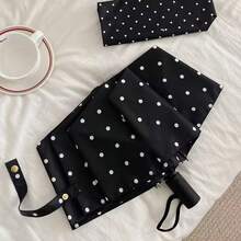 Korean Style Polka Dot Automatic Black Coating UV Protection Sunscreen Umbrella, Suitable For Outdoor Travel, Dual Use For Sunny And Rainy Days, Convenient - Korean Style Polka Dot Automatic - View 8
