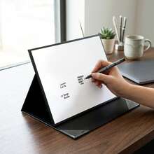 A4 Foldable Dry Erase Whiteboard, 11.6 X 8.39 Inch Portable Desktop White Board With Easel-Style Stand, Tri-Fold Tabletop Writing Board, Reusable Handheld & Desk Whiteboard For Home Office, Students & Teachers - A4 Foldable Dry Erase Whiteboard - View 1