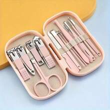 1pc Pink Foot Care - Stainless Steel Nail Care Tool Kit With Portable Storage Box, Professional Nail Care Tools, Suitable For Home, Salon And Travel, Personal Care, Cleaning Tools, Hand And Foot Care Accessories - Multicolor - View 3