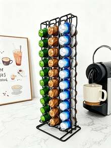 Creative Metal Coffee Capsule Storage, Home Desktop 3D Organizer, Coffee Capsule Storage, Capsule Dedicated Storage, Can Hold 60 Small Packs - Coffee Storage Rack - View 3