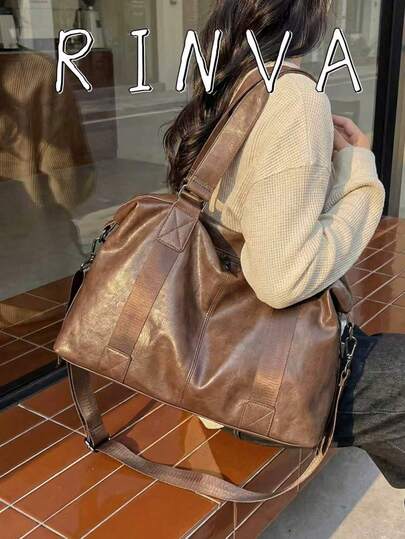1pc Solid Color Minimalist Fashion Multi-Function Women's Bag, Large Capacity Shoulder Tote Bag, Suitable For Women's Daily Commute And Work