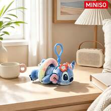 Miniso Stitch Plush Bag Charm Keychain, Prone Stitch With Swim Ring And Flower Fashion Glasses Design, Suitable For Handbags, Backpacks, Birthday And Christmas Gifts - Stitch Rainbow Plush - View 4