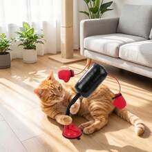 7Alas 4-Piece Interactive Cat Teaser Wand Set With Detachable Bell Feather Replacements, Cat Boxing Glove, 50cm Spring Buffer Wooden Handle, Kitten Indoor Hunting Exercise Toy - Multicolor - View 6